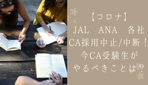 【コロナ】JAL ANA 各社CA採用中止/中断!今CA受験生がやるべきことは?